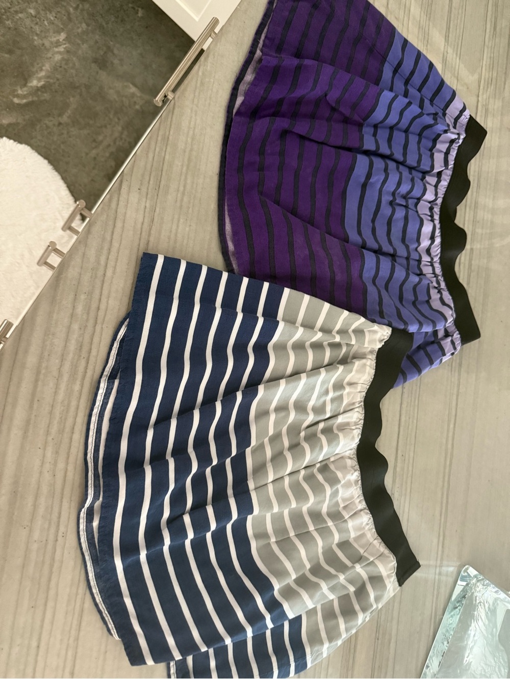 SO Striped Purple & Blue Circle Skirts - Set of 2